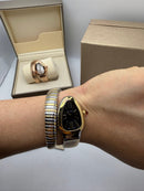 Bvlgari Serpenti Tubogas 01 Volta 35mm Aço/Dourado Mostrador Preto