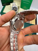 Rolex Date-Just 41mm/36mm, Aço Mostrador Cinza Luneta Canelada