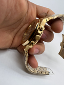 Audemars Piguet RoyalOak 41mm Dourado Mostrador Cinza Bezel Aço