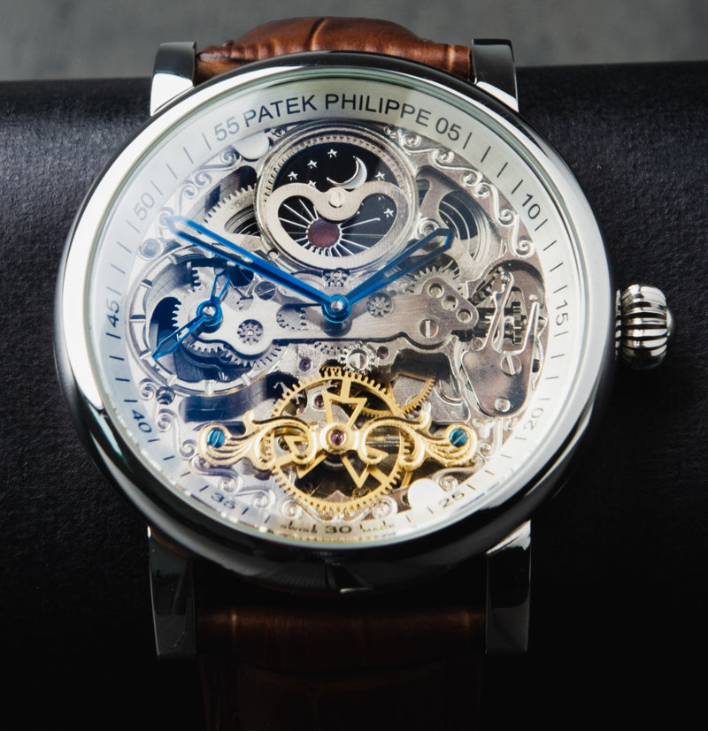 Patek Phillippe Turbilhão 42mm Aço Mostrador Branco