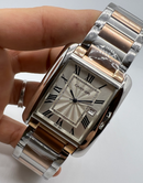 Cartier Relógio Tank Française Aço/Rose 39mm