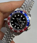 Rolex GMT Master II PEPSI 40mm Mostrador Preto Luneta Azul/Vermelh