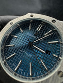 Audemars Piguet Royal Oak 41mm Aço Mostrador Preto Bezel Aço Pulseira Aço