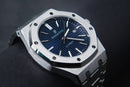 Audemars Piguet Royal Oak 41mm Aço Mostrador Preto Bezel Aço Pulseira Aço