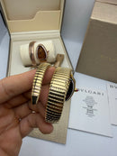 Bvlgari Serpenti Tubogas 01 Volta 35mm Aço/Dourado Mostrador Preto - Cravejado