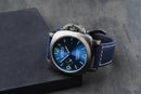 Panerai Luminor Marina 44mm Aço Oxigray Mostrador Azul Pulseira Nylon