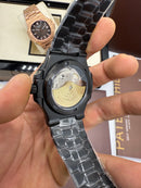 Patek Philippe Nautilus 39mm Aço/OxBlack, Mostrador Azul