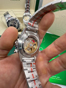 Rolex Daytona Ice Blue 40mm Aço Mostrador Azul Luneta Marrom