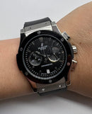 Hublot Classic Chrono 45mm Aço Mostrador Preto Bisel Aço Puls. Borracha