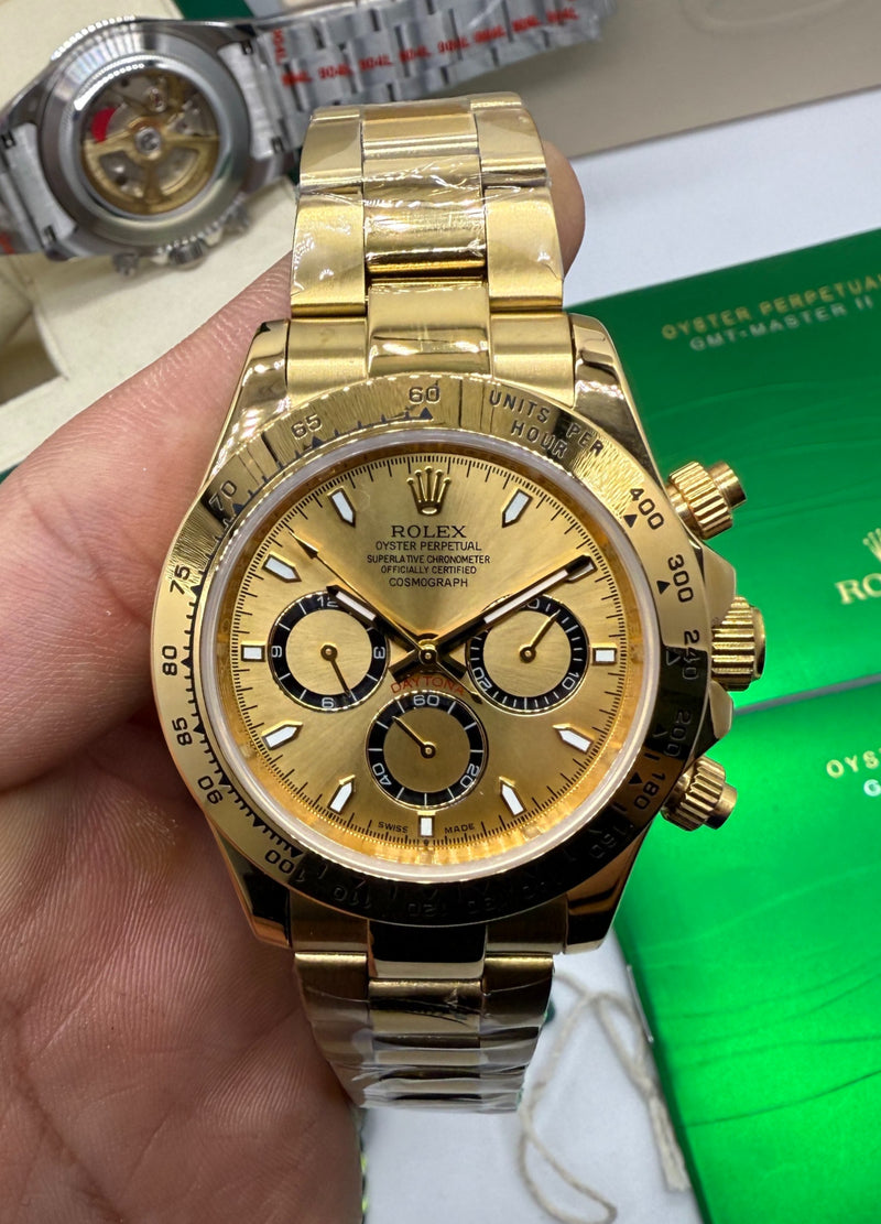 Rolex Daytona 40mm Aço Dourado, Mostrador Dourado