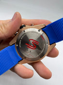 TAG Heuer 01 SENNA, 43mm Aço, Pulseira Borracha Azul