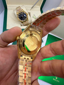 Rolex Date-Just 41mm Dourado, Mostrador Branco, Luneta Canelada