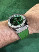 Hublot Classic Chrono 45mm Aço Mostrador Verde Pulseira Couro com Borracha