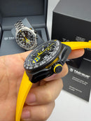 TAG Heuer Formula 1 Chronograph x Senna 44mm - Aço PVD - Pulseira Borracha