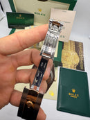 Rolex Date-Just 41mm/36mm Wimbledon Aço/Rose, Mostrador Cinza, Luneta Canelada