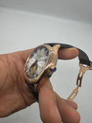 Cartier Drive 41mm Turbilhão Aço/Rose - Mostrador Cinza - Pulseira Couro