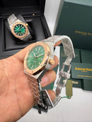 Audemars Piguet Royal Oak 41mm Aço/Rose Mostrador Verde
