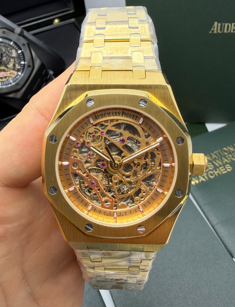 Audemars Piguet Royal Oak 41mm Esqueleto Aço/Dourado