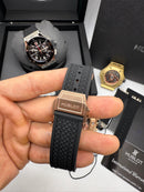 Hublot Big Bang 20th Anniversary King Aço/Rose 43mm, Mostrador Preto
