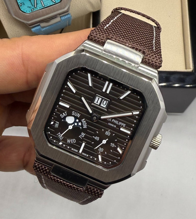 Patek Philippe Cubitus Fases da Lua 42mm, Mostrador Marrom
