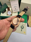 Rolex Cellini Aço 39mm, Pulseira Couro