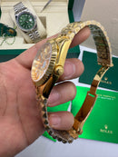 Rolex Date-Just 41mm/36mm Aço/Dourado, Mostrador Dourado, Luneta Canelada