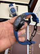 Patek Philippe Nautilus 39mm, Mostrador Azul, Pulseira Borracha