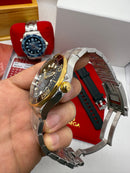 Omega Seamaster Diver 300M 42 mm, Aço/Ouro, Mostrador Preto - CLONE
