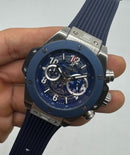 Hublot Big Bang 44mm Aço Mostrador Azul Esqueleto