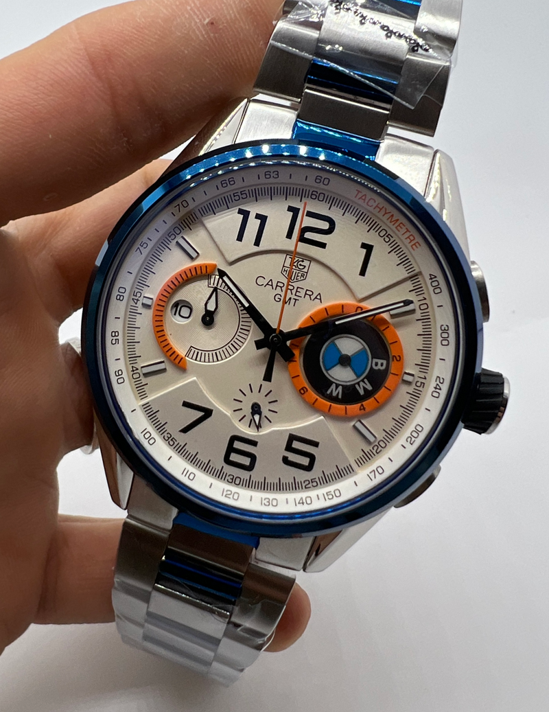 TAG Heuer Carrera BMW Aço 43mm Mostrador Branco