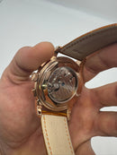 Patek Phillippe Fases da Lua 42mm Aço/Rose, Pulseira Couro