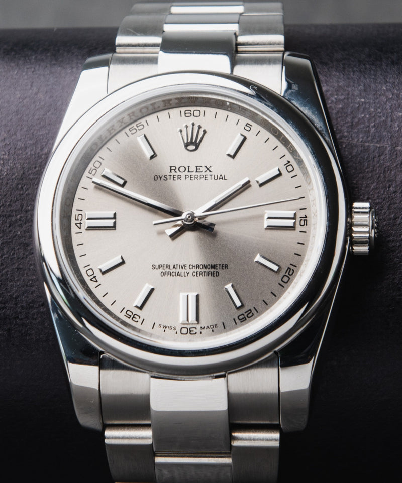 Rolex Oyster Perpetual 41/36mm Aço Mostrador Cinza Luneta Baulada