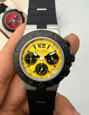Bvlgari Aluminium Crono 41mm - Aço - Mostrador Amarelo