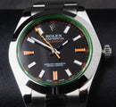 Rolex Milgauss 40mm Aço Mostrador Preto Luneta Lisa Pulseira Oyster