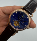 Vacheron Constantin Fases da Lua Turbilhão Aço/Rose 42mm, Mostrador Azul