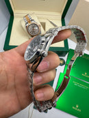Rolex Date-Just 36mm/41mm, Aço, Mostrador Preto, Luneta Lisa