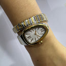 Bvlgari Serpenti Tubogas 01 Volta 35mm Aço/Rosé Mostrador Branco