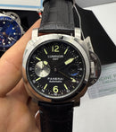Panerai Luminor Marina 44mm Aço Mostrador Preto Pulseira Couro Croco