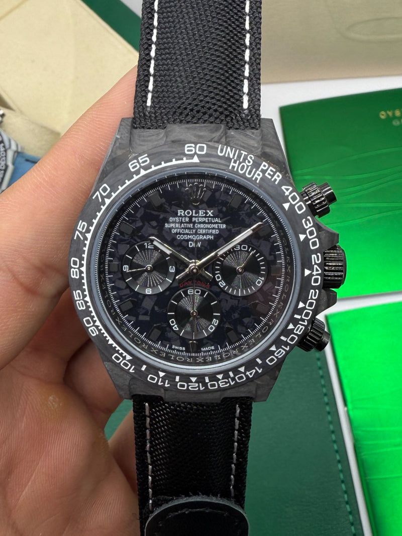 Rolex Daytona DIW Carbono 40mm, Pulseira Nylon/Couro