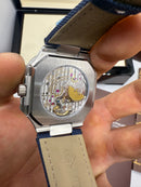 Patek Philippe Cubitus, Aço Fases da Lua 42mm, Mostrador Azul, Pulseira Nylon