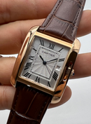 Cartier Relógio Tank Française Aço/Rose 39mm/36mm - Couro