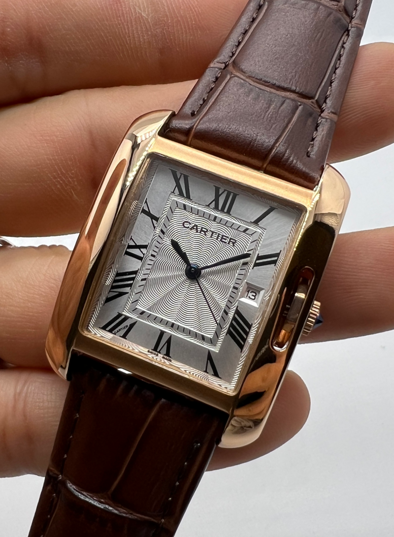 Cartier Relógio Tank Française Aço/Rose 39mm/36mm - Couro