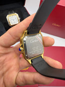 Cartier Santos 40mm - Aço/Dourado Mostrador Branco - Pulseira Borracha