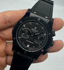 Hublot Vendome Classic Chrono 45mm, Aço/OxBlack Mostrador Preto Carbono