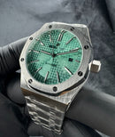 Audemars Piguet Royal Oak 41mm Aço Mostrador Preto Bezel Aço Pulseira Aço