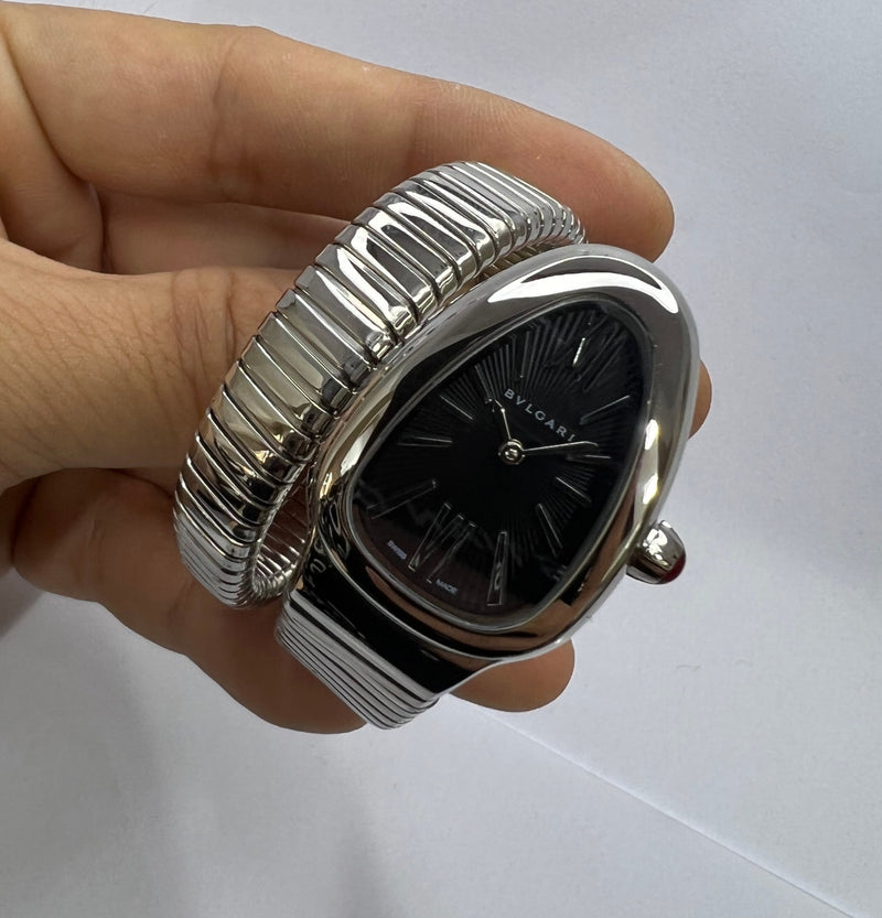 Bvlgari Serpenti Tubogas 01 Volta 35mm Aço Mostrador Preto