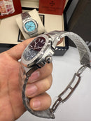 Patek Philippe Nautilus Fases da Lua 40mm, Aço, Mostrador Azul