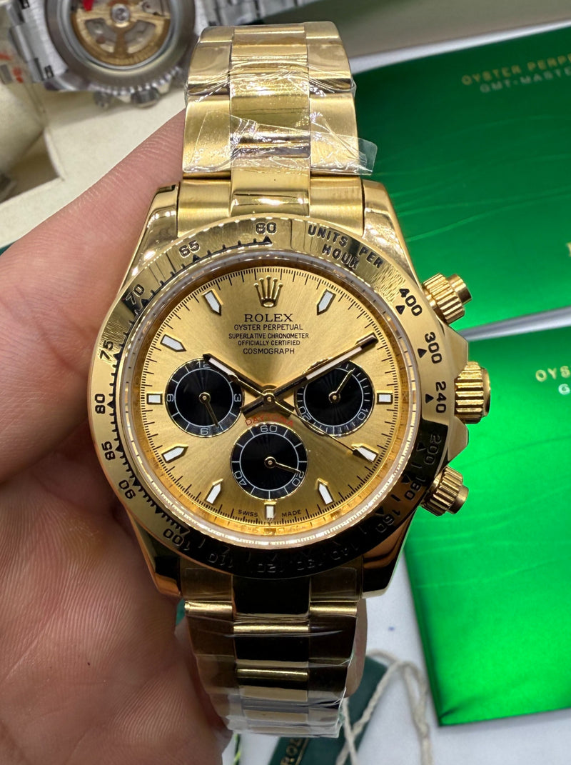 Rolex Daytona 40mm Aço Dourado, Mostrador Dourado