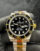 Rolex Submariner Date 41mm Aço/Dourado Mostrador Preto Luneta Preta