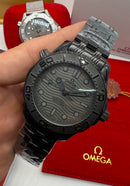 Omega Seamaster Co-Axial 40mm Mostrador Preto Aço/OxBlack